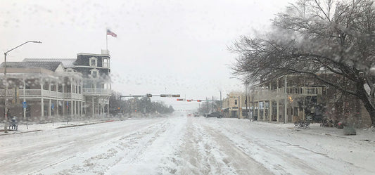 Fredericksburg Texas in Snow.