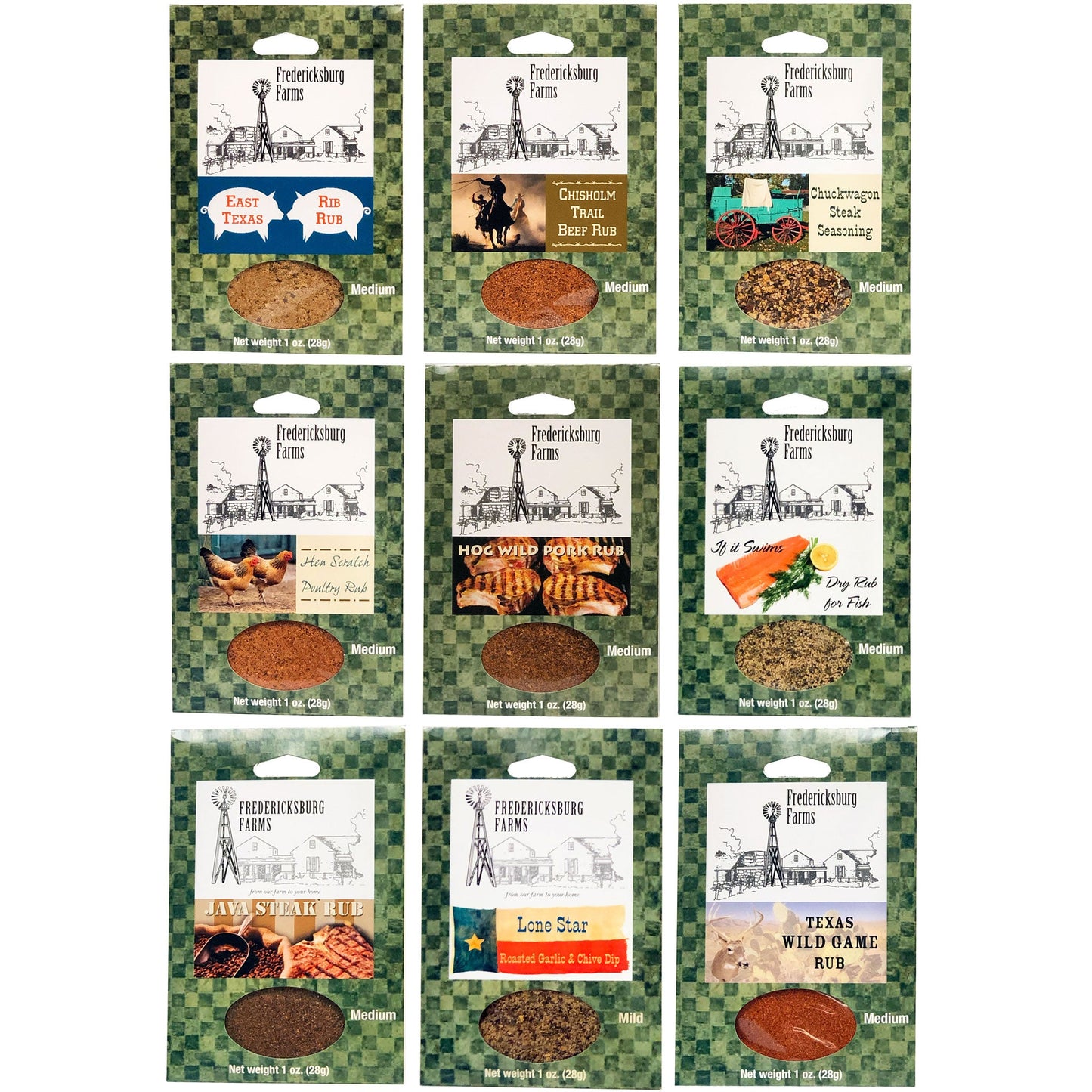 Fredericksburg Farms Rub 9 - pack Sampler - Fredericksburg Farms