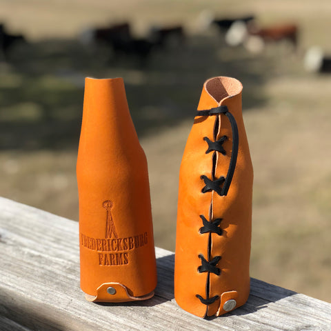 Leather Bottle Koozie - Fredericksburg Farms