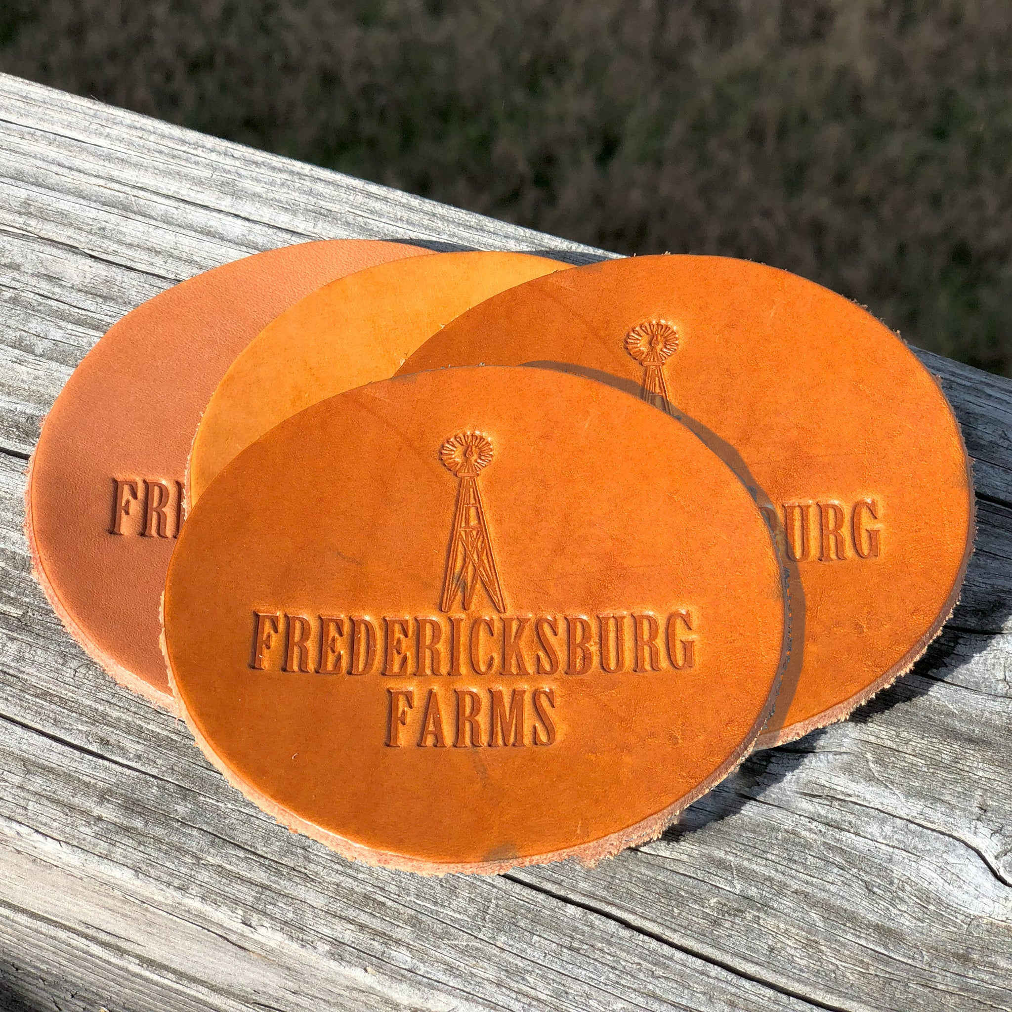 Leather Coasters (set of 4) - Fredericksburg Farms