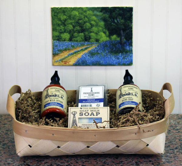 Texas Bluebonnet Gift Basket - Fredericksburg Farms