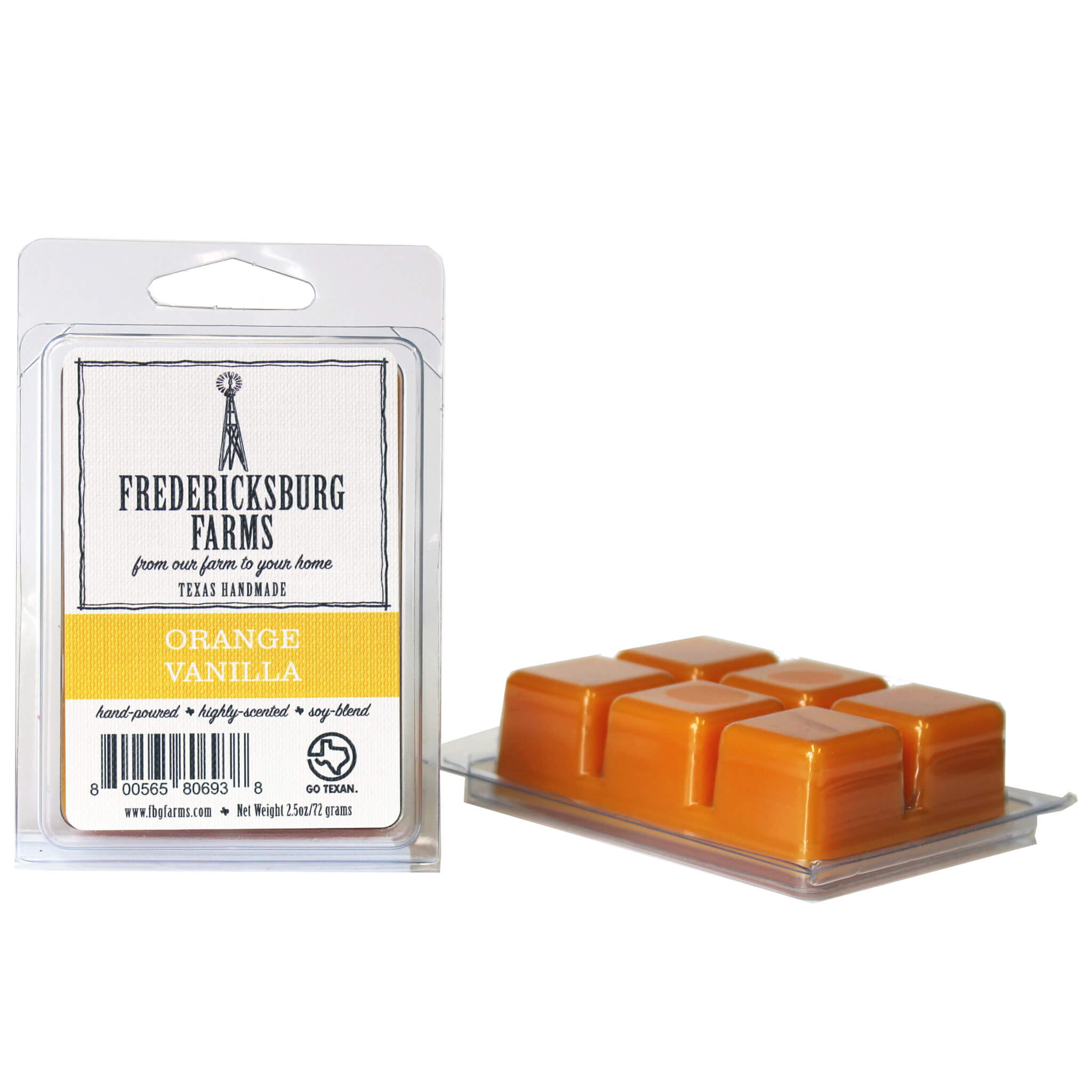 Fredericksburg Farms Orange Vanilla Scented Texas Made Wax Melts 2.5 oz