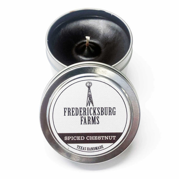 NEW! Spiced Chestnut Candle Travel Tin - Fredericksburg Farms
